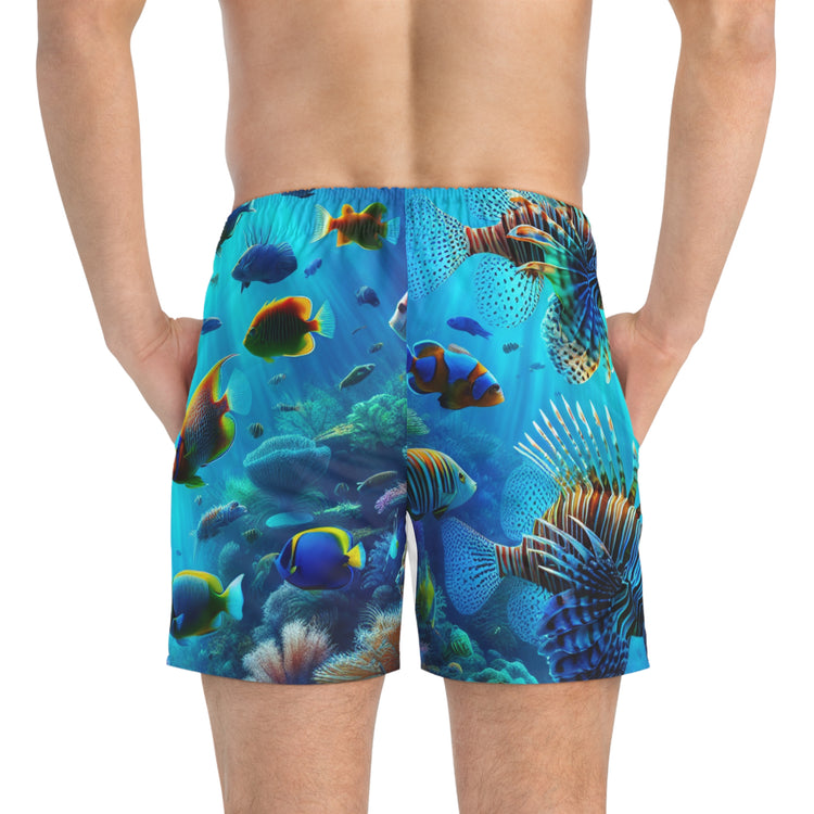 Fish Print Swim Trunks