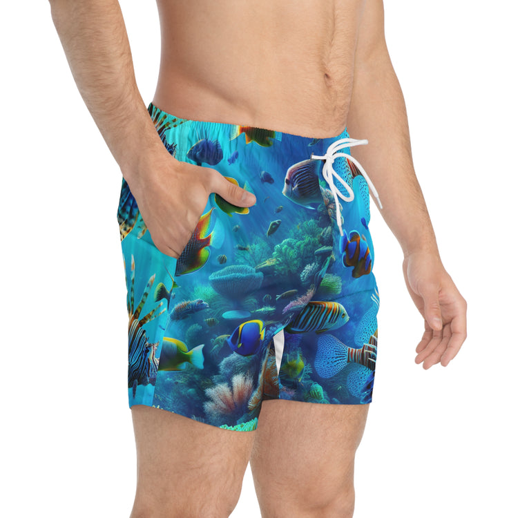 Fish Print Swim Trunks
