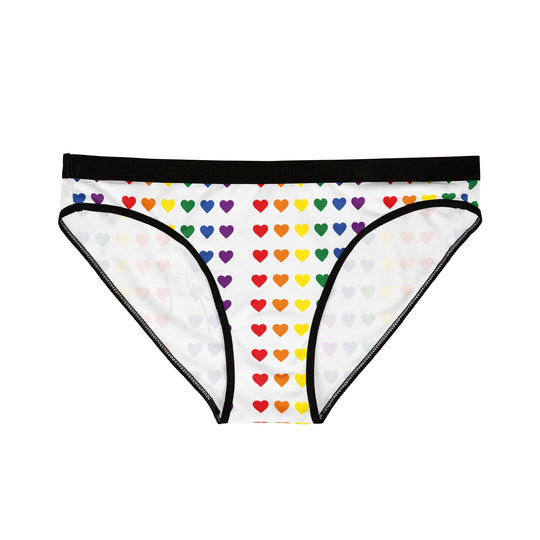 Colorful Heart Print Women's Underwear Set, AOP Lingerie, Cute Intimates, Valentine’s Gift, Rainbow Panties, Summer Collection